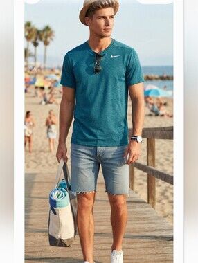 Nike Swim Dri-Fit Men’s Teal Shirt UPF 40+ Size XL